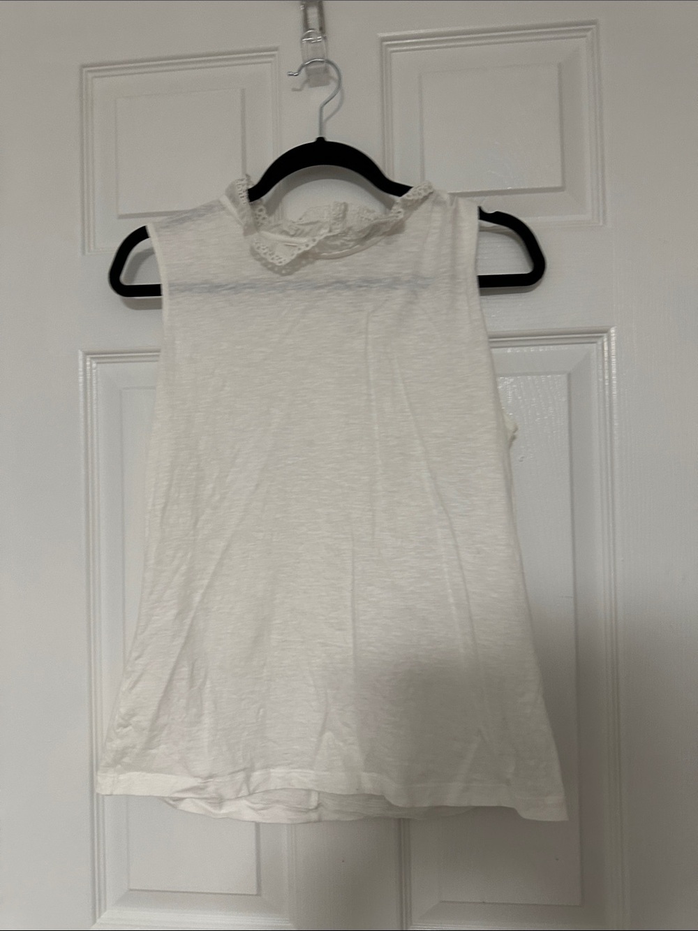 ME+EM Lace Collar  Layering Top, White, Size 10